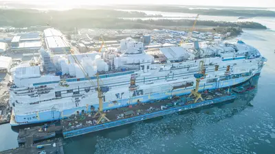 Icon of the Seas construction aerial photo from February 2023