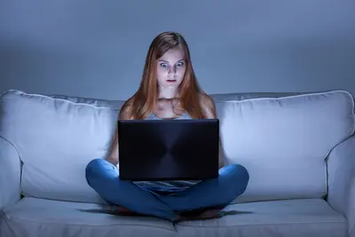 Woman using computer