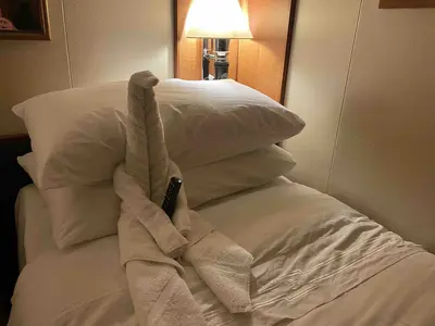 Towel animal in bed