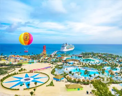 CocoCay aerial with balloon in view