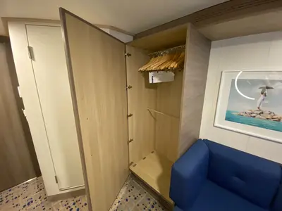 odyssey of the seas interior cabin closet with hangers