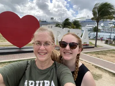 Patty and Angie in Aruba