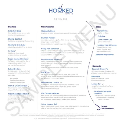 Hooked menu