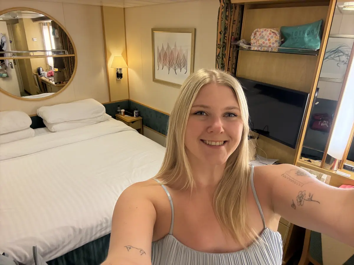Elizabeth in her cabin on Liberty of the Seas Elizabeth in her cabin on Liberty of the Seas