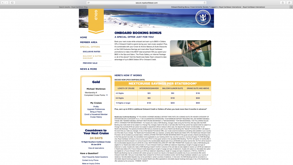 C&A Booking - Royal Caribbean Discussion - Royal Caribbean Blog