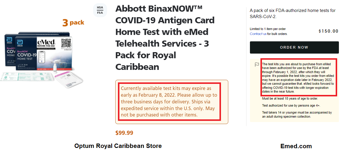 BinaxNOW Test Expiration Date Information Royal Caribbean Discussion 