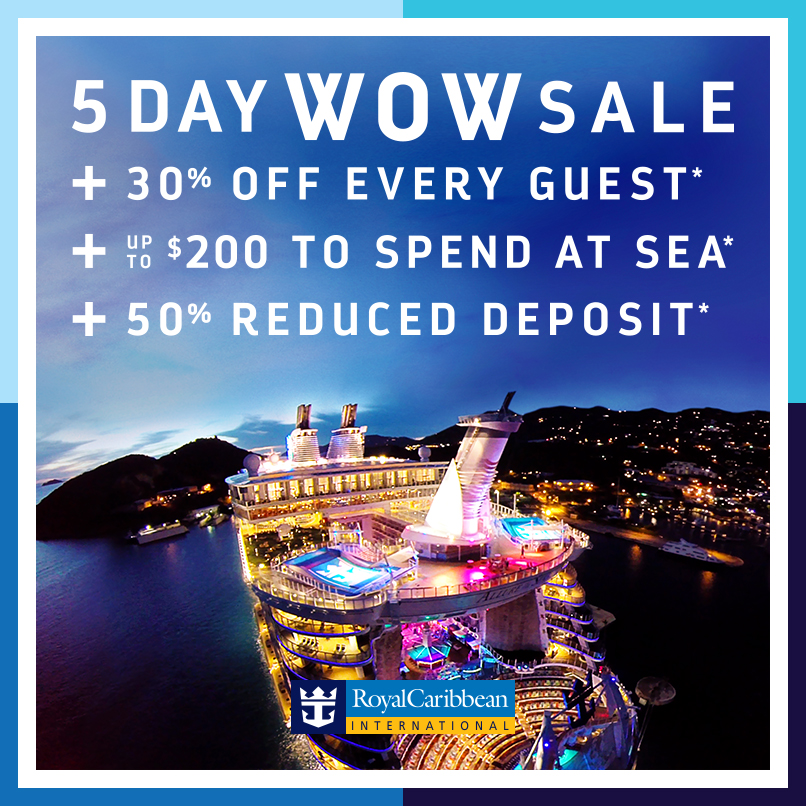 Royal Caribbean 5day WOW sale offers up to 200 onboard credit Royal