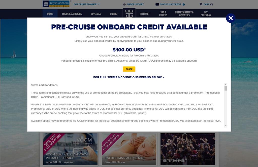 Royal Caribbean Allowing Guests To Use Onboard Credit For Pre-cruise ...