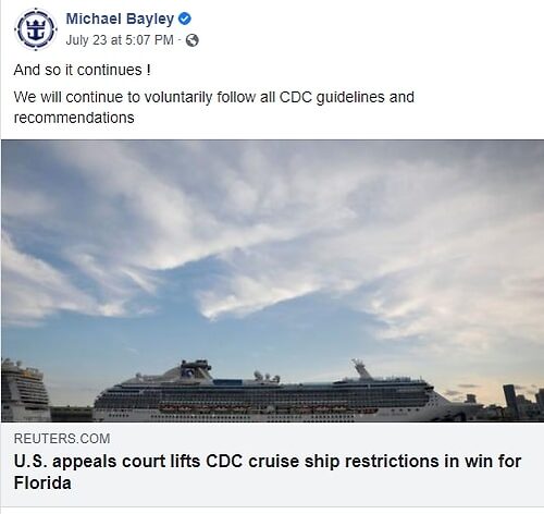 Despite Florida's Legal Victory, Royal Caribbean Will Continue To ...