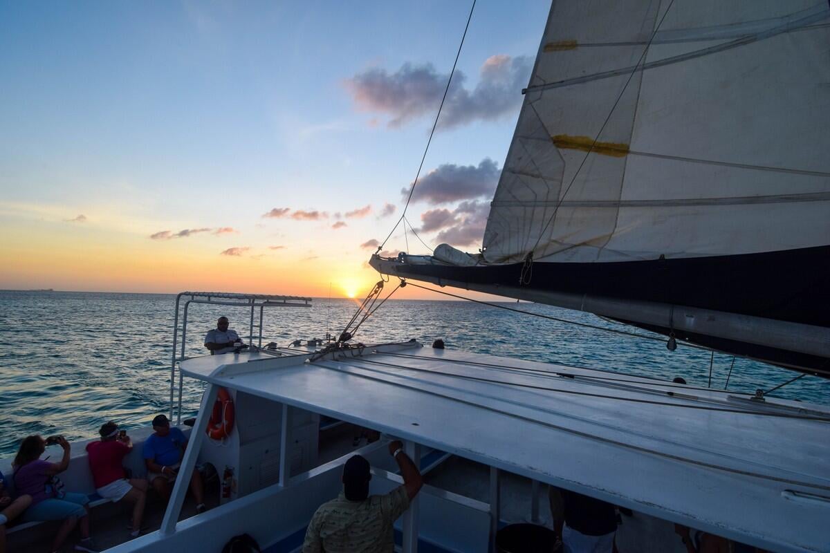 aruba sunset catamaran cruise royal caribbean