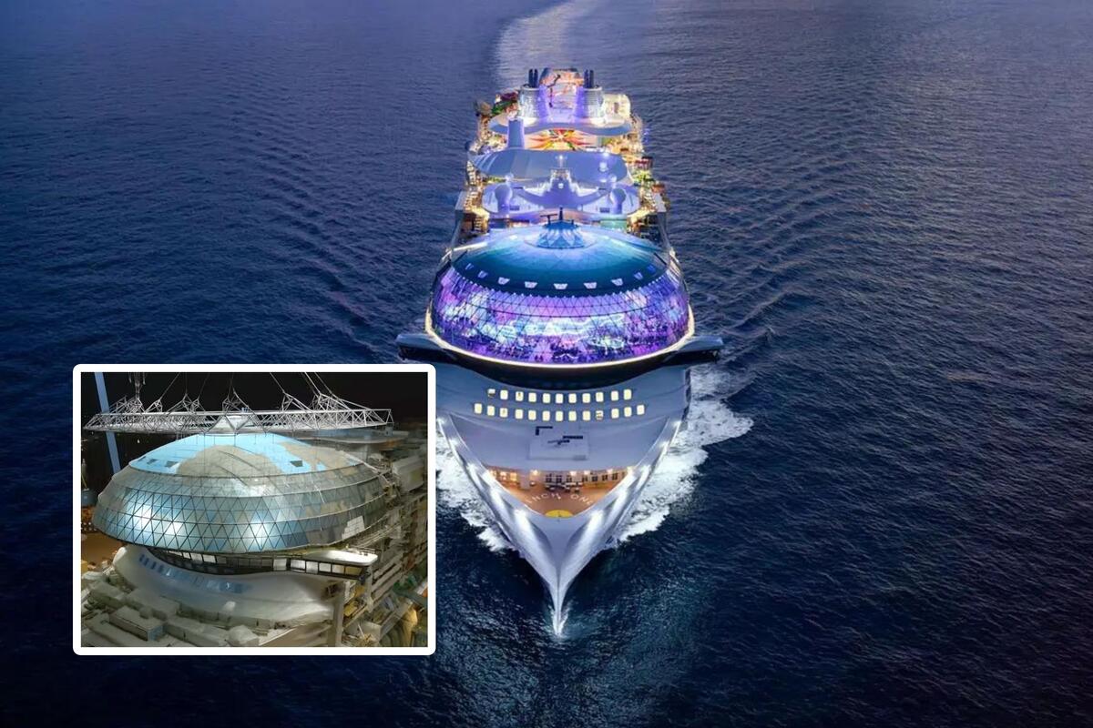 See the large record-breaking 367-ton dome Royal Caribbean added to its subsequent megaship