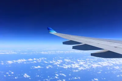 Airplane wing view