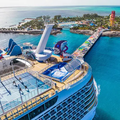 Wonder of the Seas docked at CocoCay