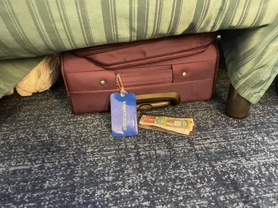 Luggage under bed