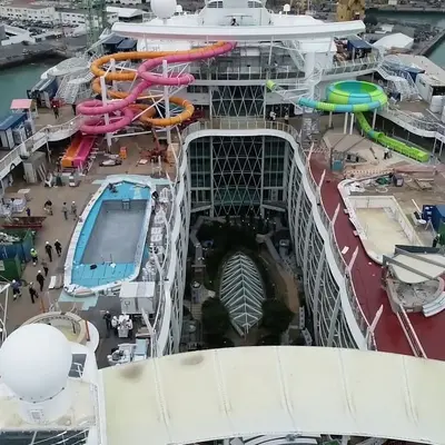 Oasis of the Seas dry dock overhead