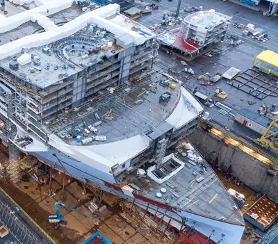 Icon of the Seas construction aerial photo from September 2022