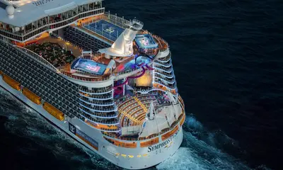 Symphony of the Seas aft aerial