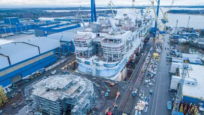 Icon of the Seas construction aerial photo from October 2022