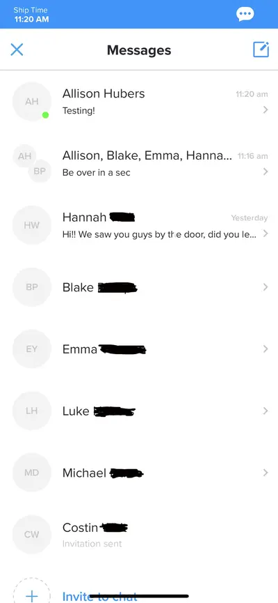 RC app messaging RC app