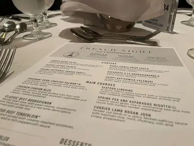 Menu at an angle