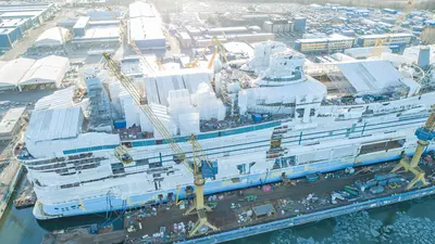 Icon of the Seas construction aerial photo from February 2023