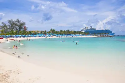 Chill Island with ship in background