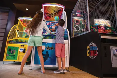 Kids playing in arcade