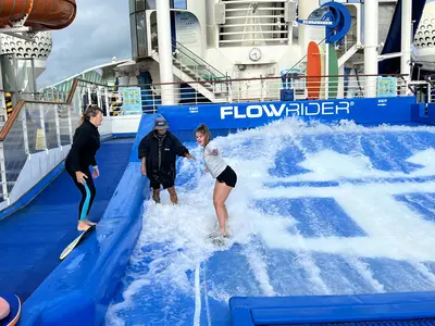 Nicole trying the FlowRider
