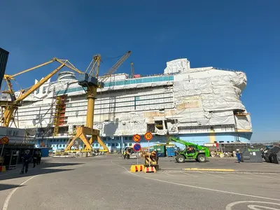 Icon of the Seas under construction in May 2023