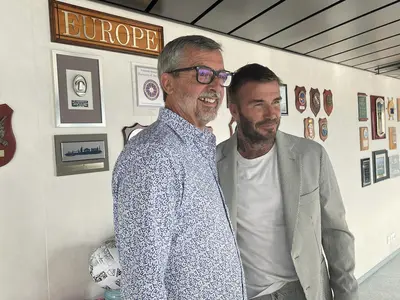 David Beckham and Michael Bayley