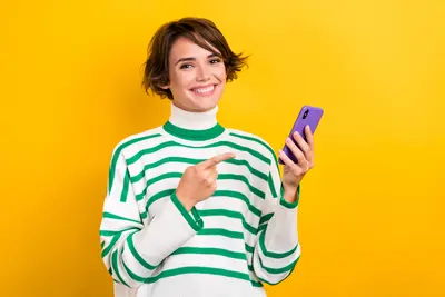 Woman holding iPhone