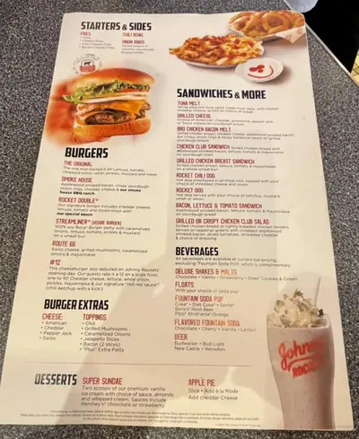 Johnny Rockets menu