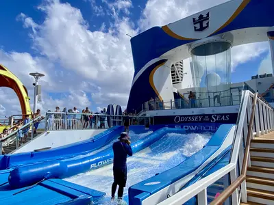 odyssey of the seas flowrider, ifly, and skypad