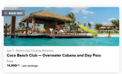 Overwater cabana price