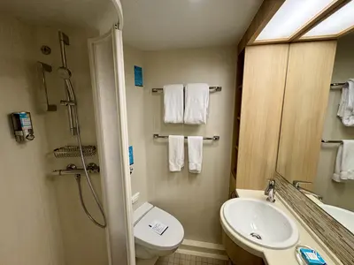Independence of the Seas interior cabin bathroom