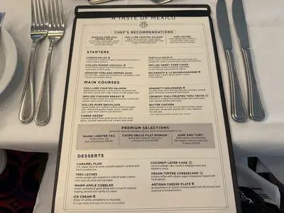 A Taste of Mexico menu