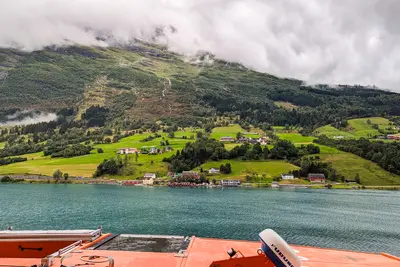 Norway view from obstructed balcony cabin