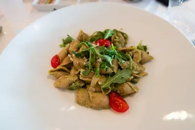 plate of pesto shells on Celebrity silhouette