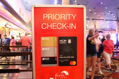 MGM Rewards Priority check-in sign