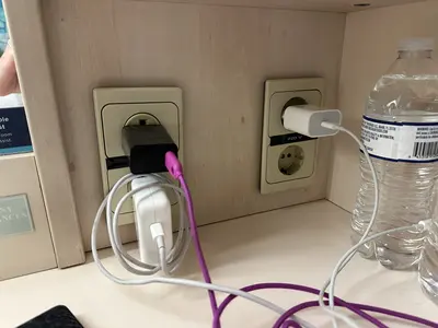 Outlets in an inside cabin on Vision of the Seas