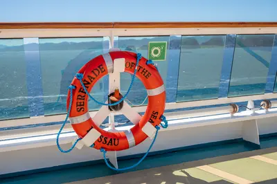 life preserver on the deck of the Serenade of the Seas