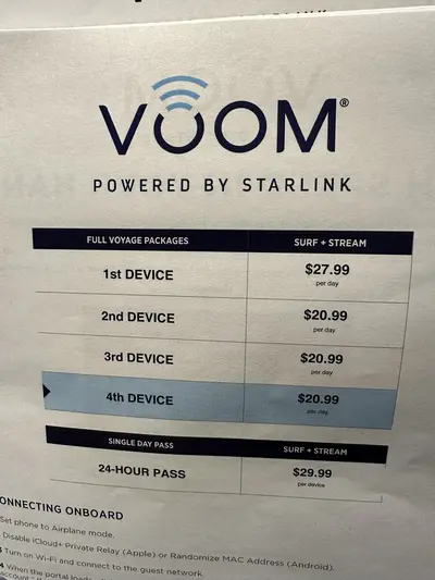 Voom prices