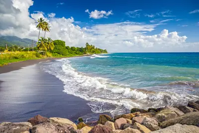 Black sand beach