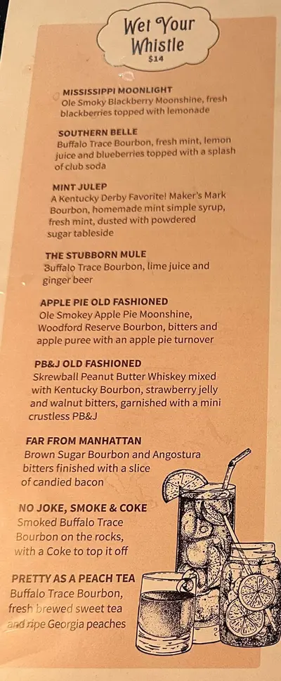 Drink menu