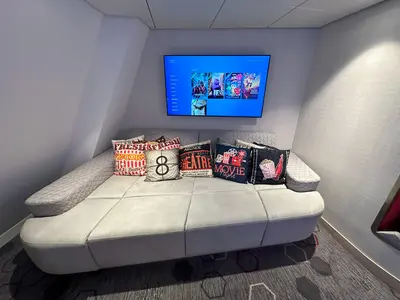 Couch in movie room