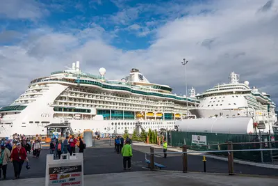 Radiance of the Seas docked in Sitka Alaska