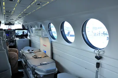 Inside an air ambulance