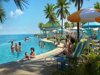 Poolside rendering beach club