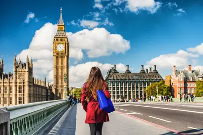 Woman walking in London