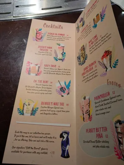 Bamboo room drink menu